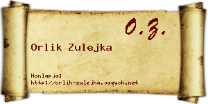 Orlik Zulejka névjegykártya